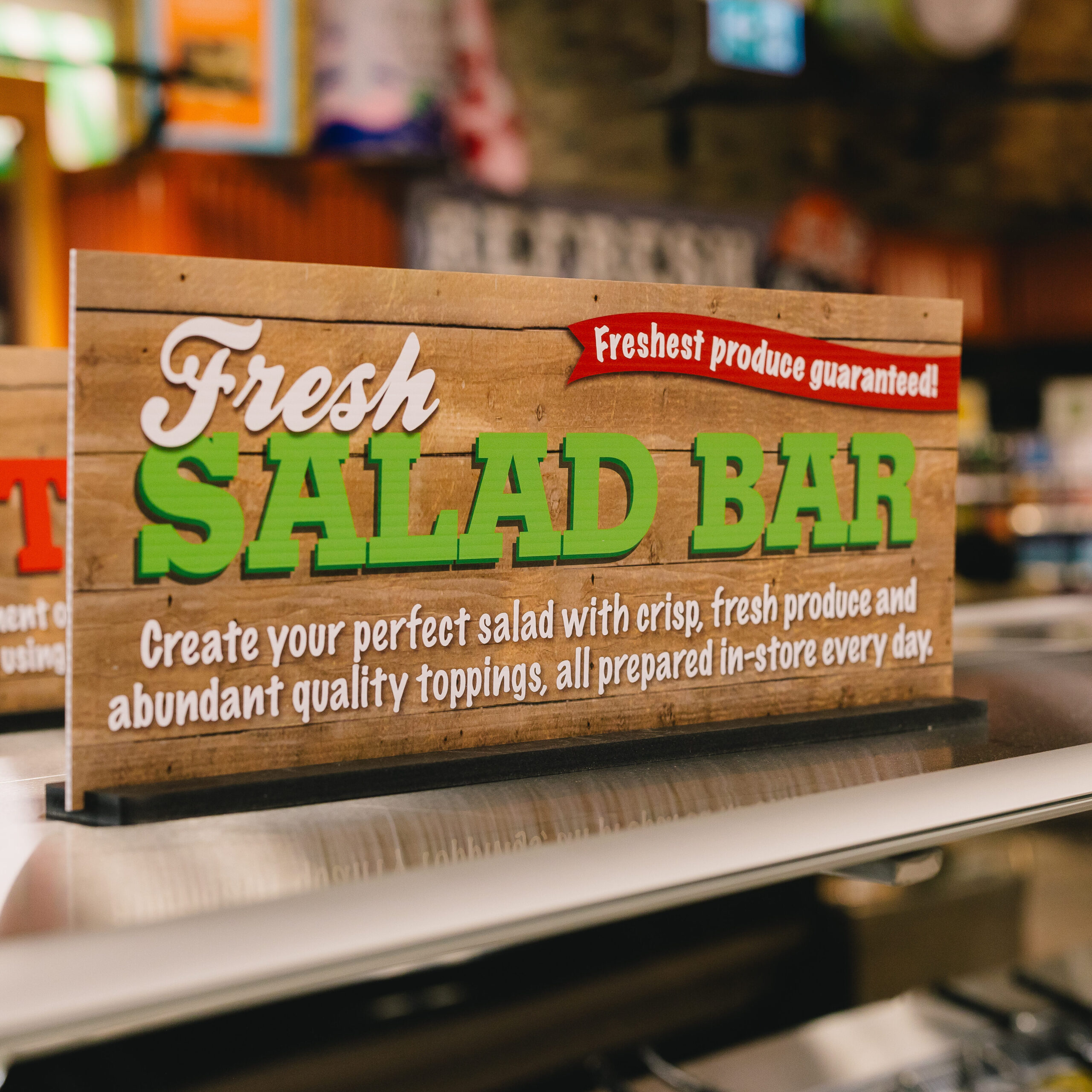 Salad Bar sign.