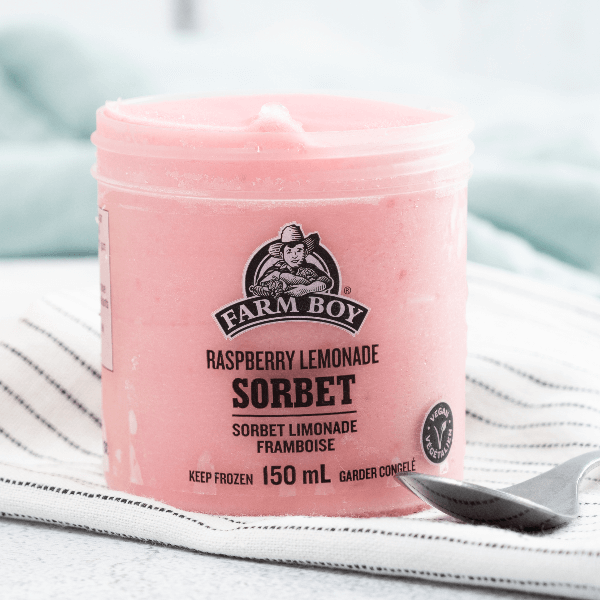 Container of Farm Boy Raspberry Lemonade Sorbet
