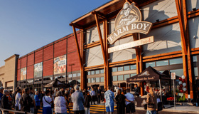 Big crowd in front of Farm Boy