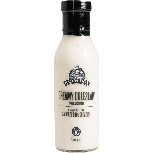 Bottle of Farm Boy Creamy Coleslaw Dressing on white background